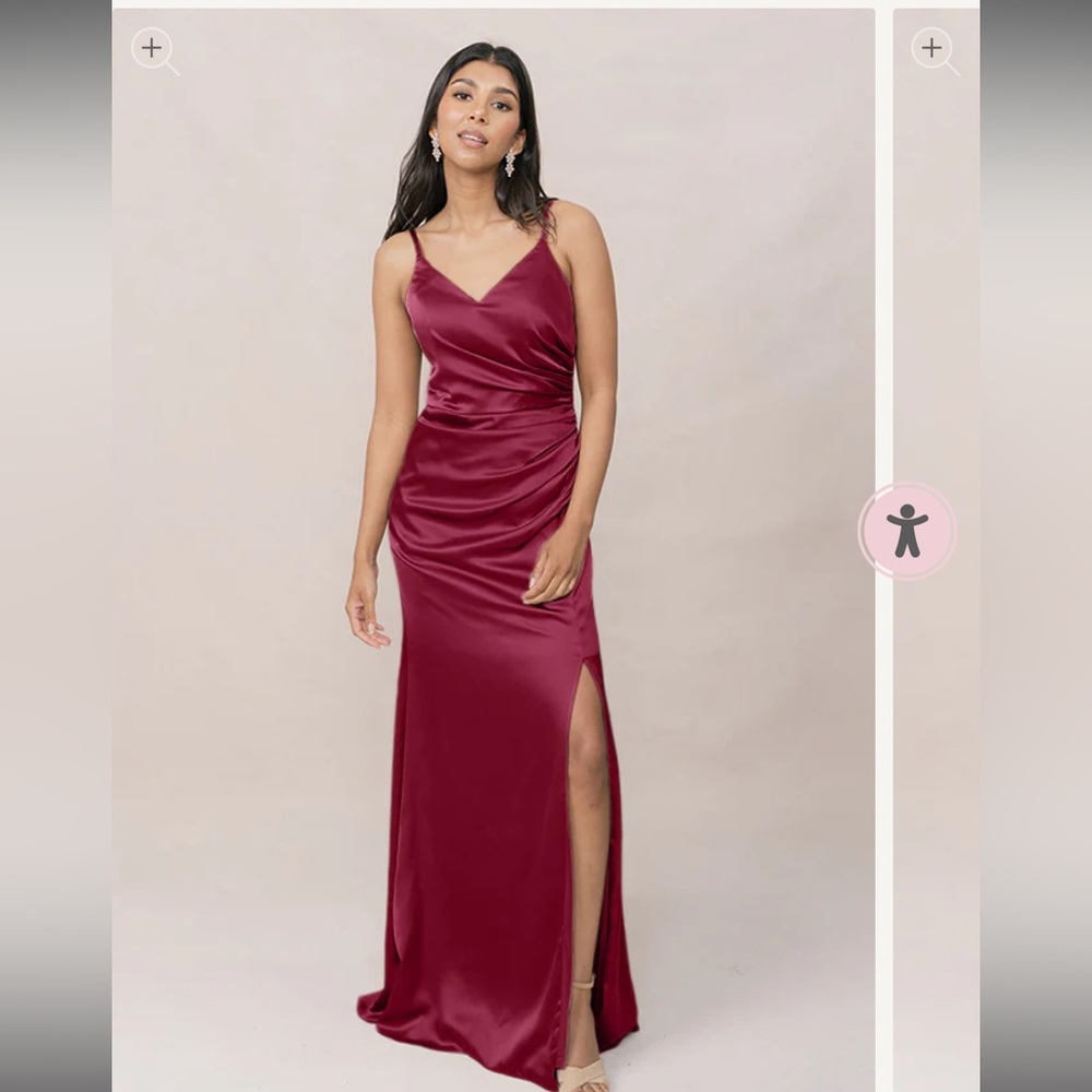 Revelry Rory Satin Dress Size 14; Petite Maxi Length (41” waist to hem)